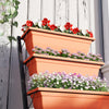 Outsunny 5-Tier Raised Garden Bed Plant Flower Pots w/ Leaking Holes Red