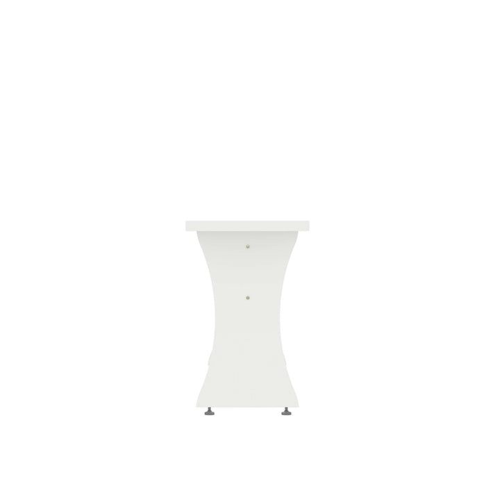 Coney Mid-Century Modern Dining Bench in White - Set of 2