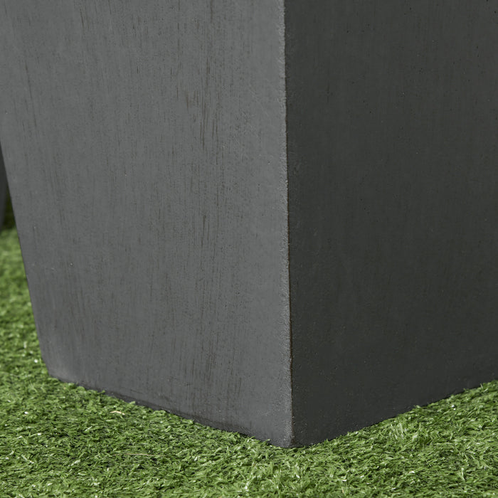 Outsunny Set of 2 Outdoor Flower Pots with Drainage Holes, Grey
