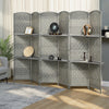 HOMCOM Folding Privacy Screen with Shelves, 6 Panel Room Divider, Grey