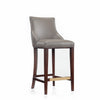 Shubert Modern Wood Upholstered Barstool in Dark Taupe - Set of 2 | Tabouret de bar moderne en bois Shubert avec revetement en taupe fonce - Lot de 2