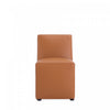 Anna Square Modern Vegan Leather Dining Chair in Saddle Brown - Set of 2 | Chaise de salle a manger moderne en cuir vegetalien Anna Square, couleur brun selle - Lot de 2