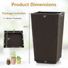 Costway 2pcs Outdoor Wicker Flower Pot 22.5"tall Planters With Drainage Hole Coffee