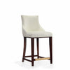Shubert Modern Wood Upholstered Counter Stool in Ivory - Set of 3 | Tabouret de comptoir moderne en bois avec assise rembourree Shubert, ivoire - Lot de 3