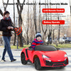 Costway 12v Kids Ride On Car 2.4g Rc Electric Vehicle W/ Lights Mp3 Openable Doors Red