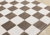 Leopold Checkered Brown White Geometric Area Rug - 7'10" x 10'6"|Carpette géométrique Leopold brune et blanche à motif de carreaux - 7 pi 10 po x 10 pi 6 po