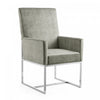 Element Modern Velvet Metal Dining Chair in Steel - Set of 2 | Chaise de salle a manger moderne Element en velours et metal acier - Lot de 2