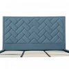 Crosby Modern Upholstered Velvet King Bed in Blue | Lit king moderne Crosby en velours bleu capitonne