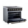 Forno Massimo 36 Inch Freestanding Electric Range, 5 radiant burners, 5.36 cu.ft., Black- FFSEL6020-36BLK | Cuisiniere electrique Massimo de 36 po, 5 foyers radiants, 5,36 pi³, noir – FFSEL6020-36BLK