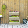 Outsunny 3 Tier Raised Garden Bed, Vertical Wooden Elevated Planter Box Kit For Flowers, Vegetables,|Outsunny Lit De Jardin Sureleve A 3 Niveaux, Boite De Jardiniere Surelevee En Bois Vertical Pour Fle