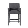 Lewis 26" Seat Height Counter Stools Set Of 2 With Upholstered Fabric And Solid Wood Legs - Charcoal | Ensemble De 2 Tabourets De Comptoir Lewis, Assise De 66 cm – Tissu Rembourre Et Pieds En Bois Massif - Charbon