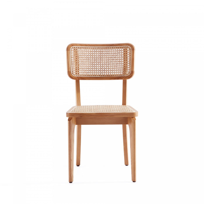 Giverny Industry Chic Wood Dining Chair in Natural - Set of 4