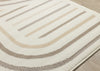 Florence Cream Beige Brown Curved Lines Design Rug, 7'6" x 9'6" Indoor Area Rug | Tapis Florence a motifs de lignes courbes creme, beige et brun, 7'6" x 9'6"