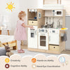 Costway Kids Pretend Play Kitchen Wooden Toy Playset With Led Lighting & Coffee Maker