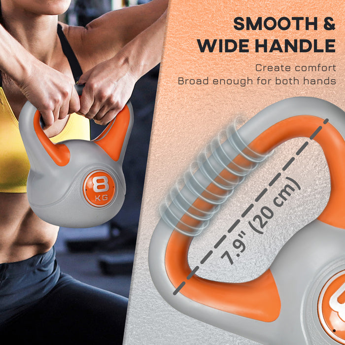 Soozier 18 lb Soft Kettlebell, Sand Filled Weight with Grip Handle, Orange