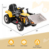 Costway Kids Ride On Excavator Digger 12v Electric Tractor Rc W/ Digging Bucket Yellow