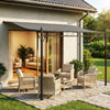 Outsunny 11.5' x 8.2' Outdoor Pergola, Lean to Pergola, Dark Grey