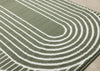 Florence Green White Modern Geometric Arches Rug, 4'7" x 6'7" Indoor Area Rug | Tapis Florence vert et blanc a motifs geometriques modernes en arches, 4'7" x 6'7"