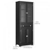 HOMCOM 63" Kitchen Pantry Storage Cabinet w/Adjustable Shelves Glass Door