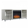 Brighton Modern 2-Piece Electric Fireplace in Black and Beige | Foyer electrique moderne Brighton 2 pieces en noir et beige