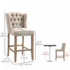 HOMCOM Bar Stools Set of 2, Upholstery Padded Chairs Wood Legs