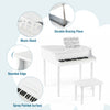 Costway 30-Key Classic Baby Grand Piano Toddler Toy Wood with Bench & Music Rack White White