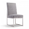Element Modern Velvet Metal Dining Chair in Gray - Set of 2 | Chaise de salle a manger moderne en velours et metal Element gris - Lot de 2