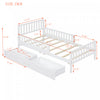 Emma Wood Platform Bed with Guardrails and Storage Drawers,Twin Size - White | Emma – Lit Plateforme en Bois avec Barrieres de Protection et Tiroirs de Rangement, Format Simple - Blanc