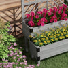 Outsunny 2 Tier Wooden Raised Bed W/ Trellis Elevated Planter Box, Grey|Outsunny Jardiniere En Treillis A 2 Etages, Lit De Jardin Sureleve En Bois