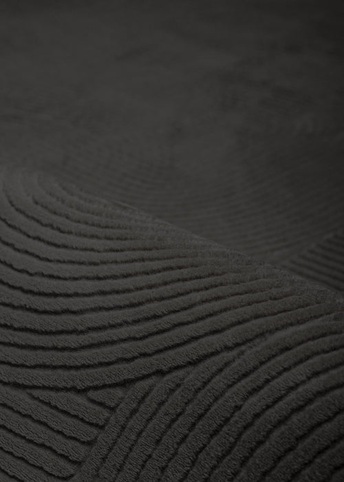 Elion Contemporary Charcoal Washable Rug 1'10\" x 6'0\" Indoor Area Rug