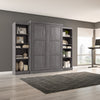 Bestar Pur Queen Murphy Bed and Two Shelving Units 115-Inch Wall Bed - Bark Grey|Grand lit escamotable mural Pur de Bestar de 115 po avec 2 meubles à tablettes - gris écorce