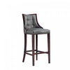 Fifth Avenue Traditional Wood Upholstered Barstool in Graphite - Set of 2 | Tabouret de bar traditionnel en bois avec assise rembourree Fifth Avenue, graphite – Lot de 2
