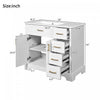 Paul 36" Solid Wood Bathroom Vanity With Ceramic Sink - White | Paul Meuble-lavabo 36" En Bois Massif Avec Vasque En Ceramique - Blanc