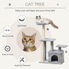 Pawhut Cat Tree For Indoor Cats, Multi-level Cat Condo With Sisal Scratching Post, Perch, Hanging Ba|Pawhut Arbre A Chat D'interieur, Condo A Plusieurs Niveaux Avec Griffoir En Sisal, Perchoir, Boule A