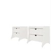 Coney Mid-Century Modern 20" Nightstand in White (2-Drawer) - Set of 2 | Table de nuit Coney style mid-century moderne 20" en blanc (2 tiroirs) - Lot de 2