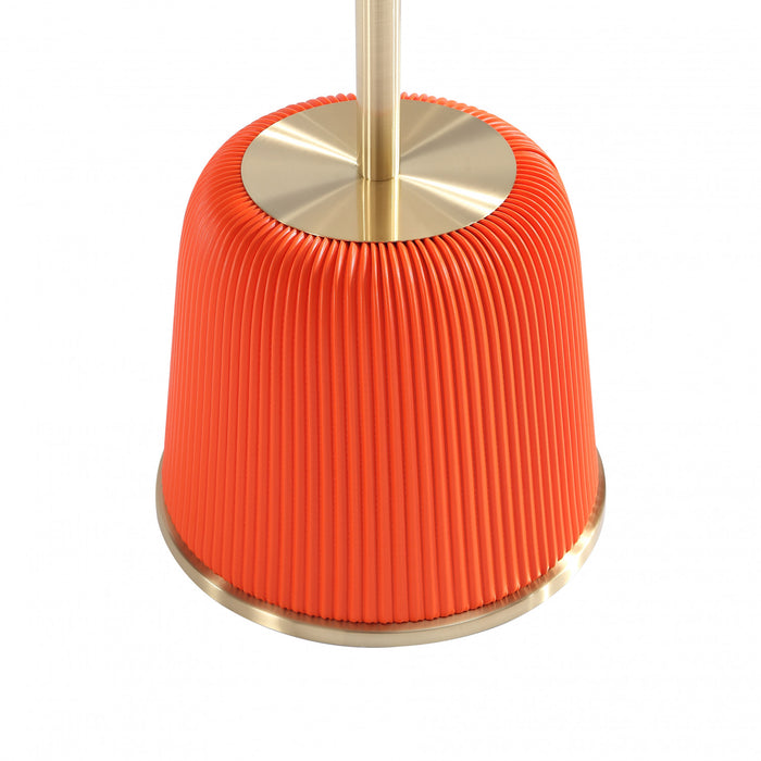 Anderson Modern Metal Top Upholstered End Table in Orange - Set of 2