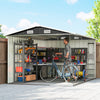 Outsunny 12' x 8' Metal Shed, Heavy Duty Outdoor Storage Shed, Dark Grey