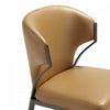 Kirsten Modern Vegan Leather Metal Dining Chair in Camel - Set of 4 | Chaise de salle a manger moderne en cuir vegetalien et metal Kirsten couleur camel - Lot de 4