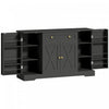 HOMCOM 54" Sideboard Buffet Cabinet, Farmhouse Kitchen Cabinet, Black