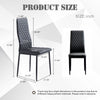 Ava Modern Diamond Grid Pattern Dining Chair Set (6-Pack) with Fireproof Leather and Metal Frame,Black  | Ensemble de chaises de salle a manger modernes Ava avec motif de grille en diamant (lot de 6), cuir ignifuge et cadre en metal, noir