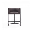Cosmopolitan Mid-Century Modern Metal Upholstered Counter Stool in Graphite - Set of 3 Bar Stool | Tabouret de comptoir moderne du milieu du siecle Cosmopolitan en metal et tissu, graphite – Lot de 3