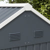 Outsunny 7' X 5.5' Metal Garden Storage Shed With Lockable Door Dark Grey|Outsunny Abri De Jardin En Metal 7' X 5,5', Porte Verrouillable. Gris Fonce