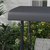 Outsunny 3 Person Outdoor Porch Swing Chair W/ Adjustable Canopy, Black|Outsunny Balancoire D'exterieur Pour 3 Personnes Avec Auvent Reglable, Noir