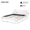 Mia Upholstered Bed with Loop-Pile Fabric,King Size - Light Beige | Lit Mia Rembourre en Tissu Boucle, Taille King - Beige Clair