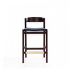 Klismos Mid-Century Modern Wood Upholstered Counter Stool in Black - Set of 3 | Tabouret de comptoir en bois rembourre style Klismos mi-siecle moderne noir - Lot de 3