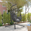 Outsunny Hanging Egg Chair with Thick Padded Cushion, Hammock Chair, Grey