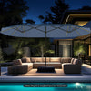 Costway 15.5 FT Extra-Large Patio Umbrella with LED Solar Lights & 12 Heavy-Duty Ribs Navy