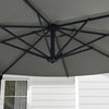 Outsunny 10ft Cantilever Patio Umbrella Offset Umbrella W/ Crank&tilt Grey