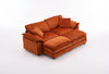 Liam 84.6" Comfortable Cloud Modular Sofa with Corduroy Upholstered,Orange  | Liam Canape modulaire confortable Cloud 84,6" avec revetement en velours cotele, Orange