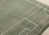 Florence Green Brown White Soccer Field Rug, 7'9" x 10'6" Indoor Area Rug | Tapis Florence de terrain de football vert, marron et blanc, 7'9" x 10'6"